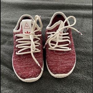 Adidas human made burgundy sneakers